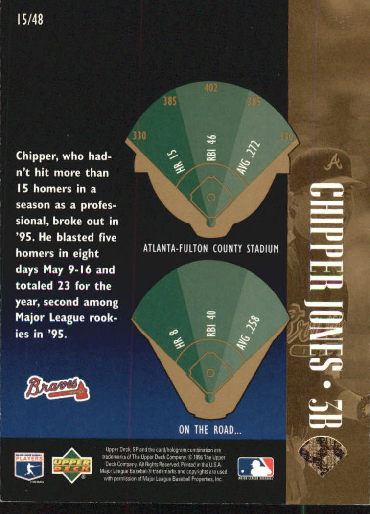 1996 SP Special FX #15 Chipper Jones back image