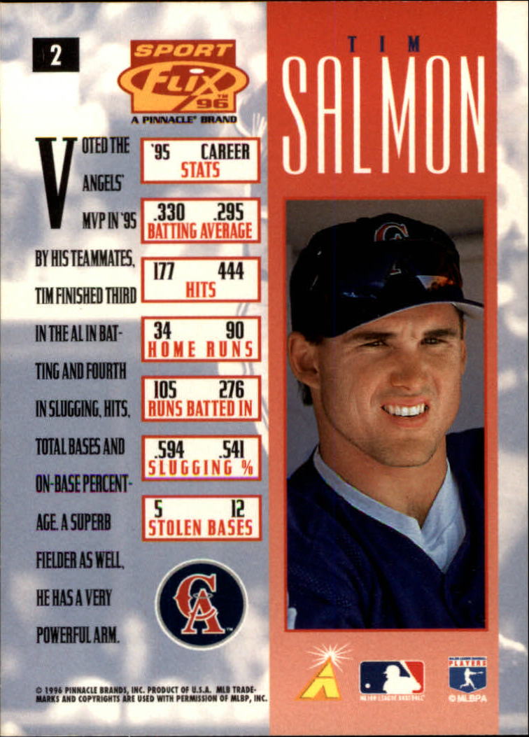 1996 Sportflix #2 Tim Salmon back image