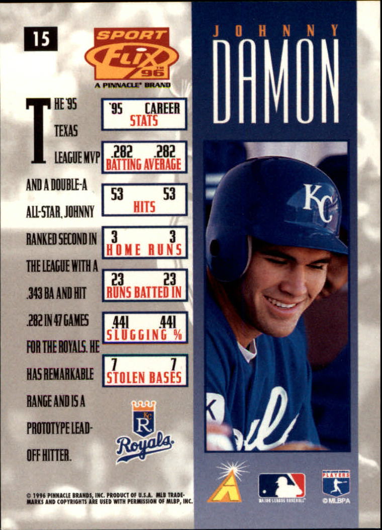 1996 Sportflix #15 Johnny Damon back image