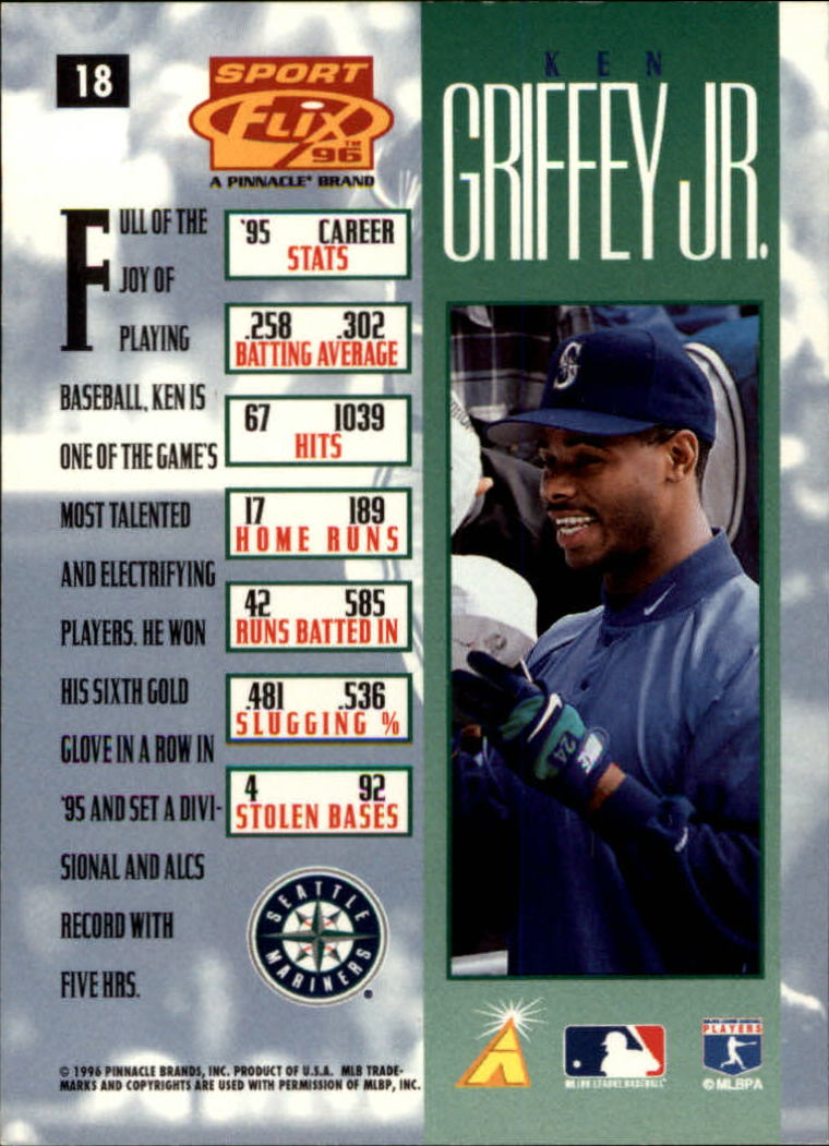 1996 Sportflix #18 Ken Griffey Jr. - NM-MT | eBay