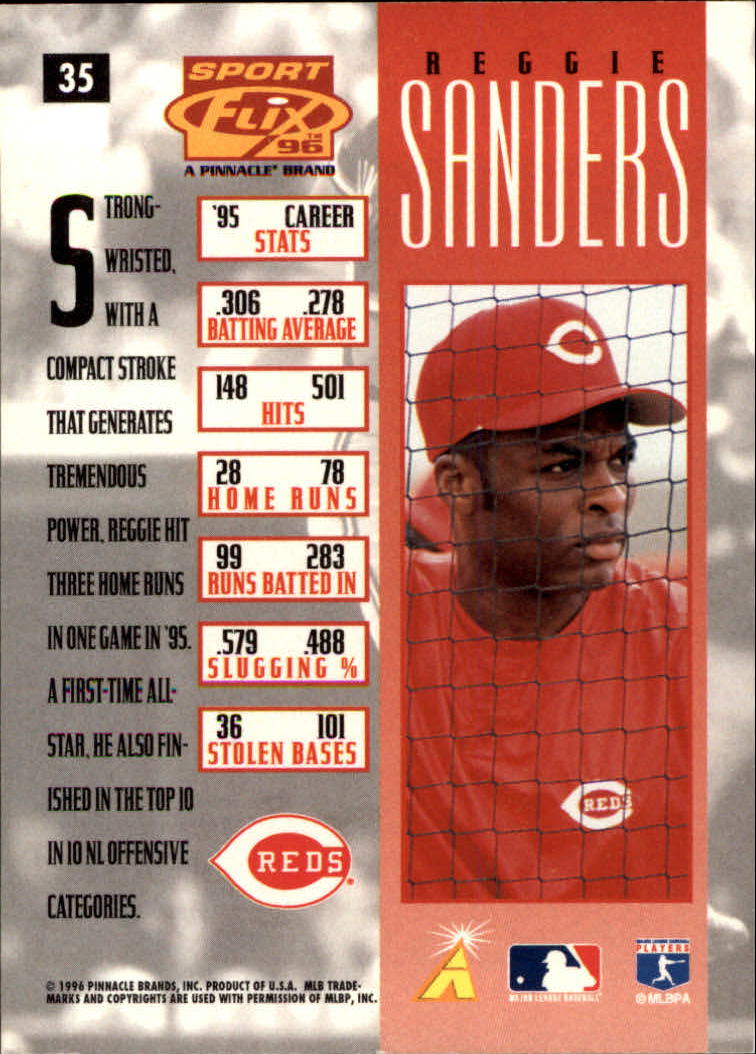 1996 Sportflix #35 Reggie Sanders back image