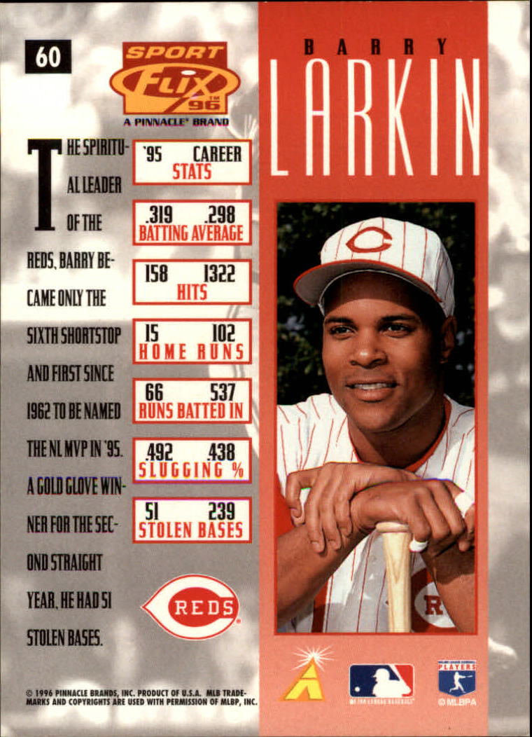 1996 Sportflix #60 Barry Larkin - NM-MT | eBay