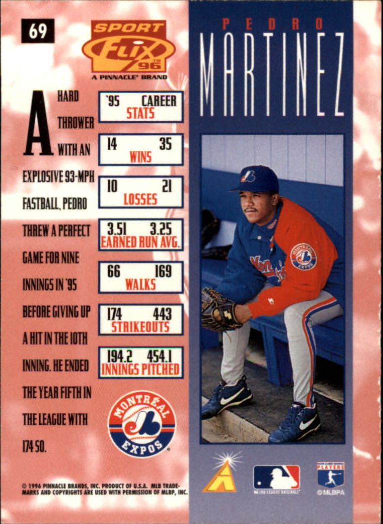1996 Sportflix #69 Pedro Martinez back image