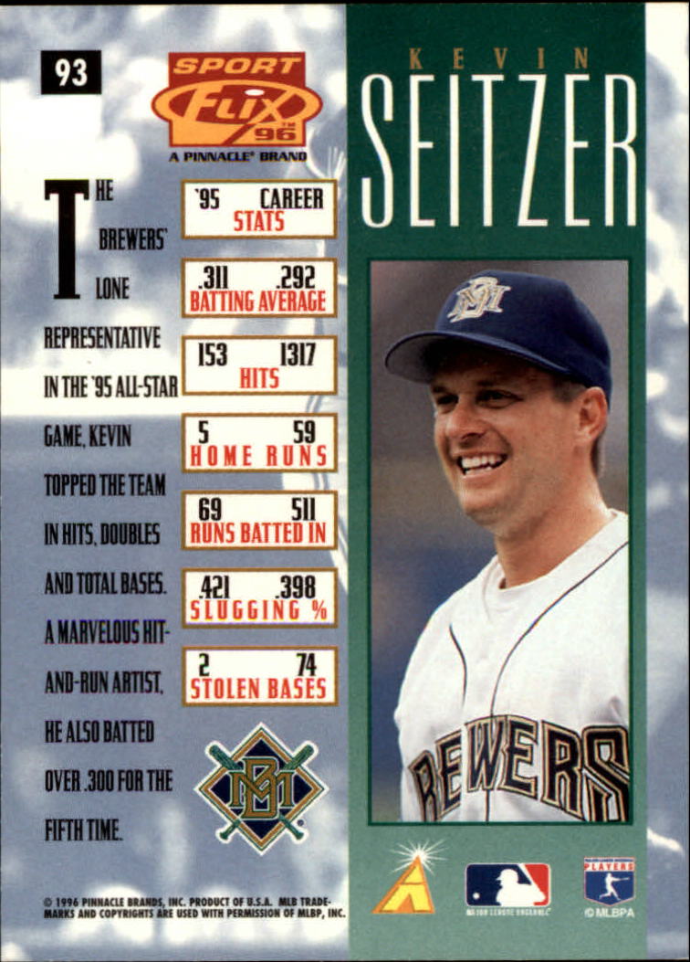 1996 Sportflix #93 Kevin Seitzer back image