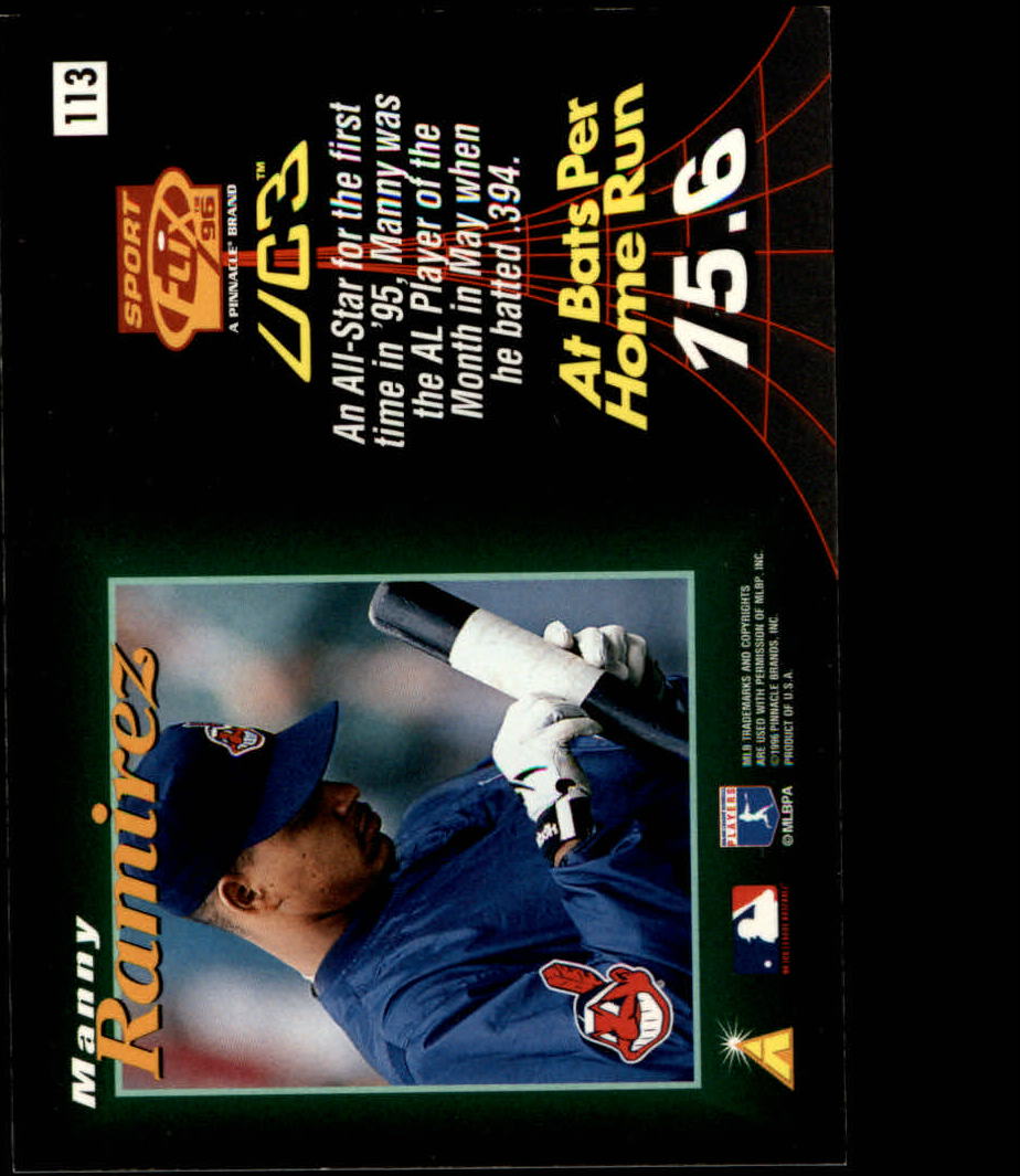 1996 Sportflix #113 Manny Ramirez UC3 back image