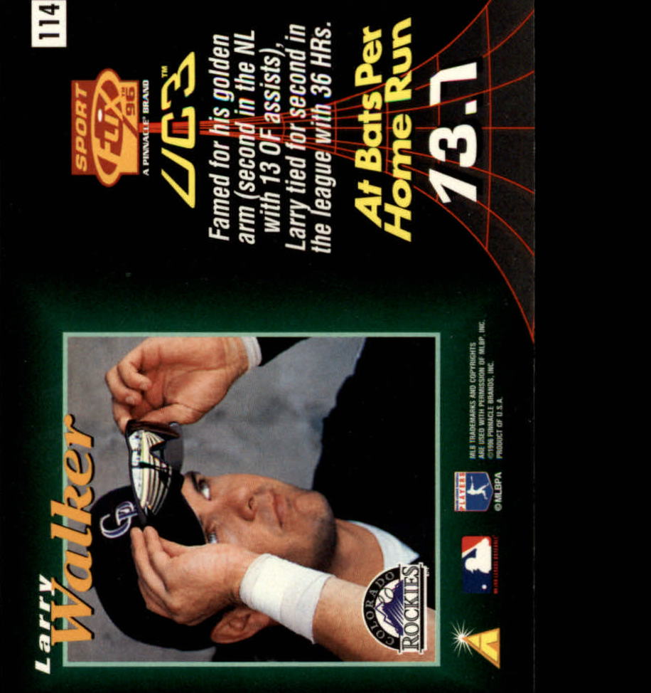 1996 Sportflix #114 Larry Walker UC3 back image