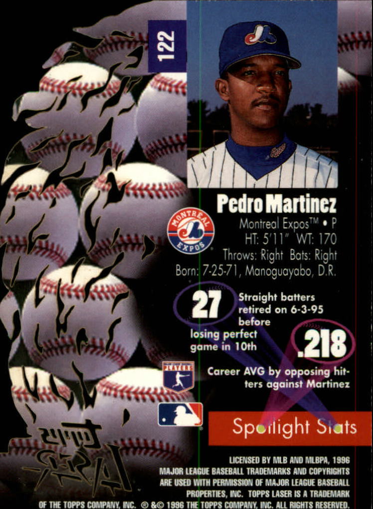 1996 Topps Laser #122 Pedro Martinez back image