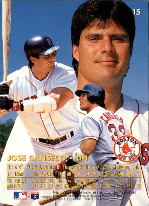 1996 Ultra #15 Jose Canseco back image
