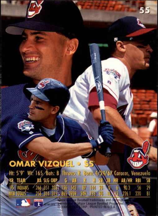 1996 Ultra #55 Omar Vizquel back image