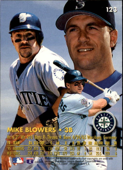 1996 Ultra #123 Mike Blowers back image