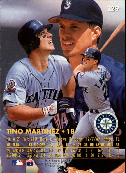 1996 Ultra #129 Tino Martinez back image