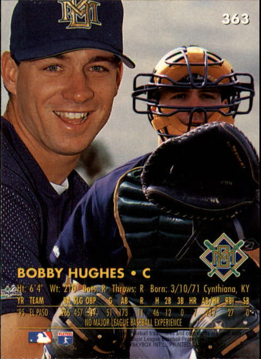 1996 Ultra #363 Bobby Hughes back image