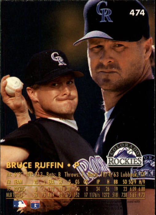 1996 Ultra #474 Bruce Ruffin back image