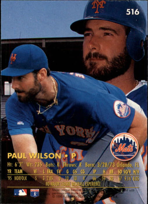 1996 Ultra #516 Paul Wilson back image