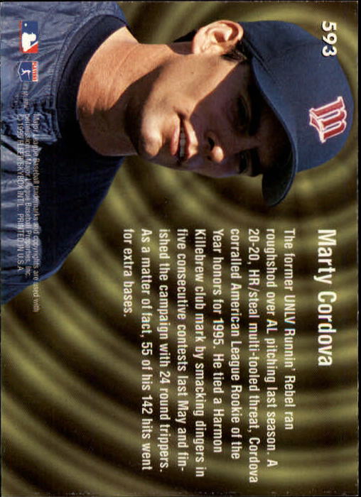 1996 Ultra #593 Marty Cordova RAW back image