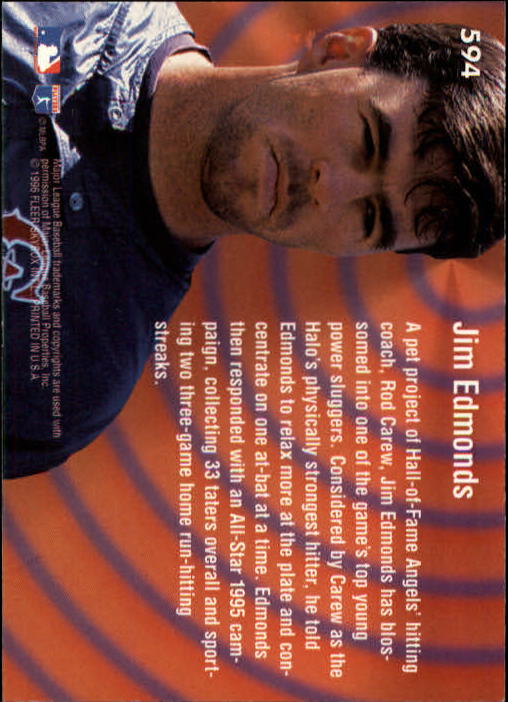 1996 Ultra #594 Jim Edmonds RAW back image
