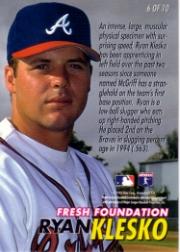 1996 Ultra Fresh Foundations Gold Medallions #6 Ryan Klesko back image