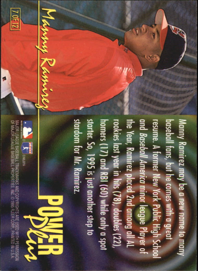 1996 Ultra Power Plus #7 Manny Ramirez back image