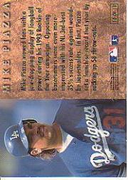 1996 Ultra Prime Leather #10 Mike Piazza back image