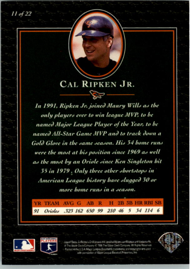 1996 Upper Deck Ripken Collection #11 Cal Ripken COLC back image