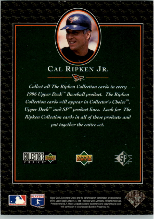 1996 Upper Deck Ripken Collection #NNO Cal Ripken Header COLC back image