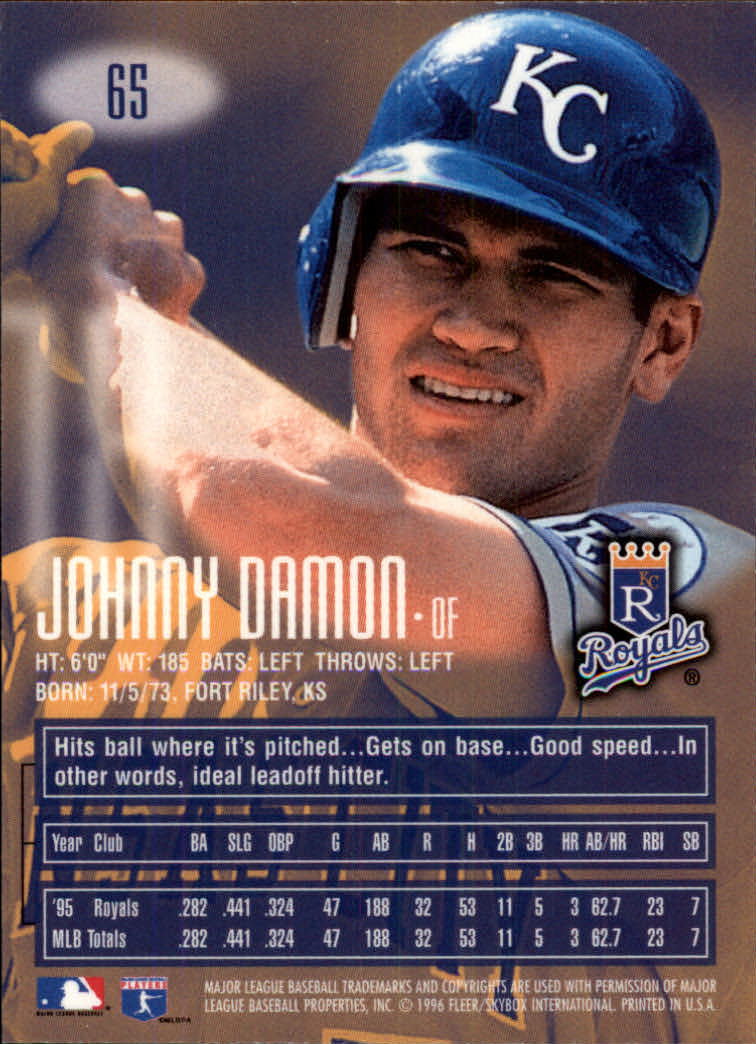 1996 Emotion-XL #65 Johnny Damon back image
