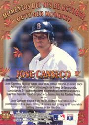 1996 Pacific October Moments #OM4 Jose Canseco back image