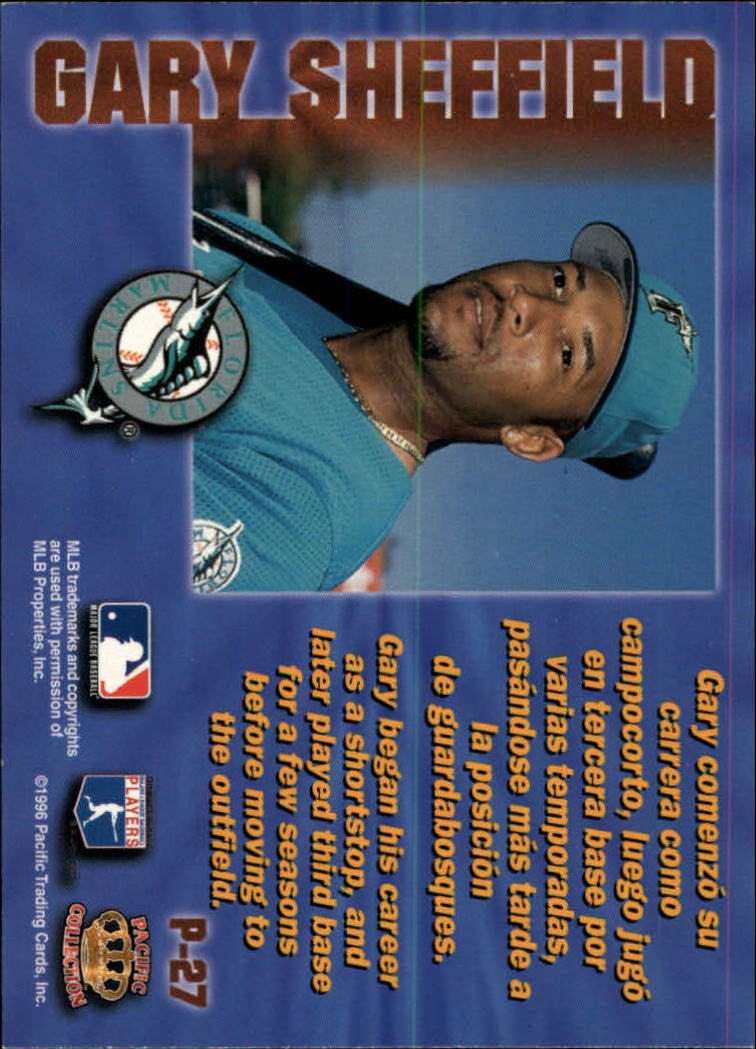 1996 Pacific Prisms #P27 Gary Sheffield back image