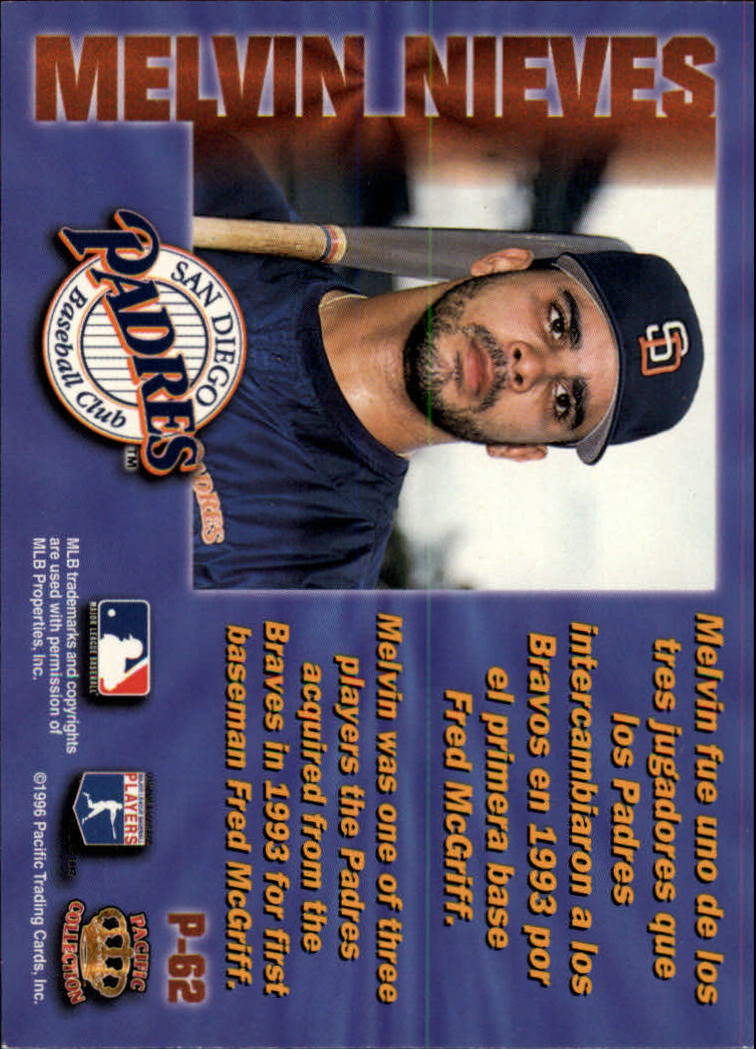1996 Pacific Prisms #P62 Melvin Nieves back image