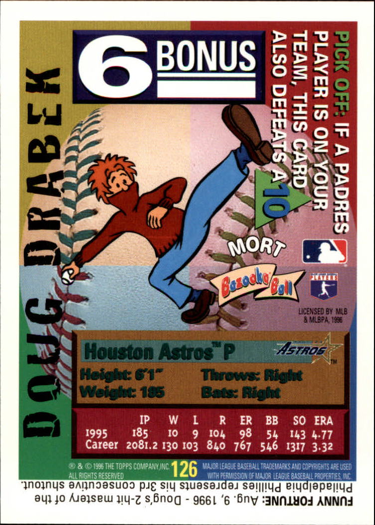 1996 Topps Bazooka - #62 Roger Clemens