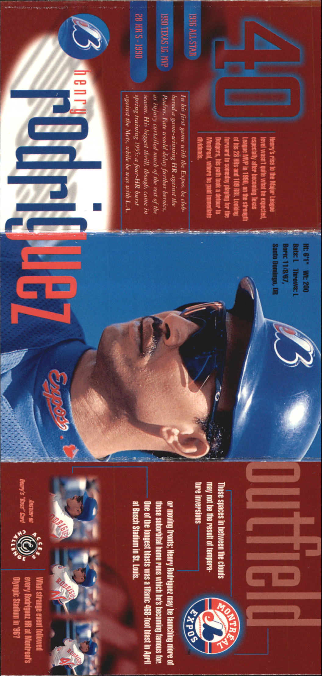 1996 Circa Access #23 Henry Rodriguez back image