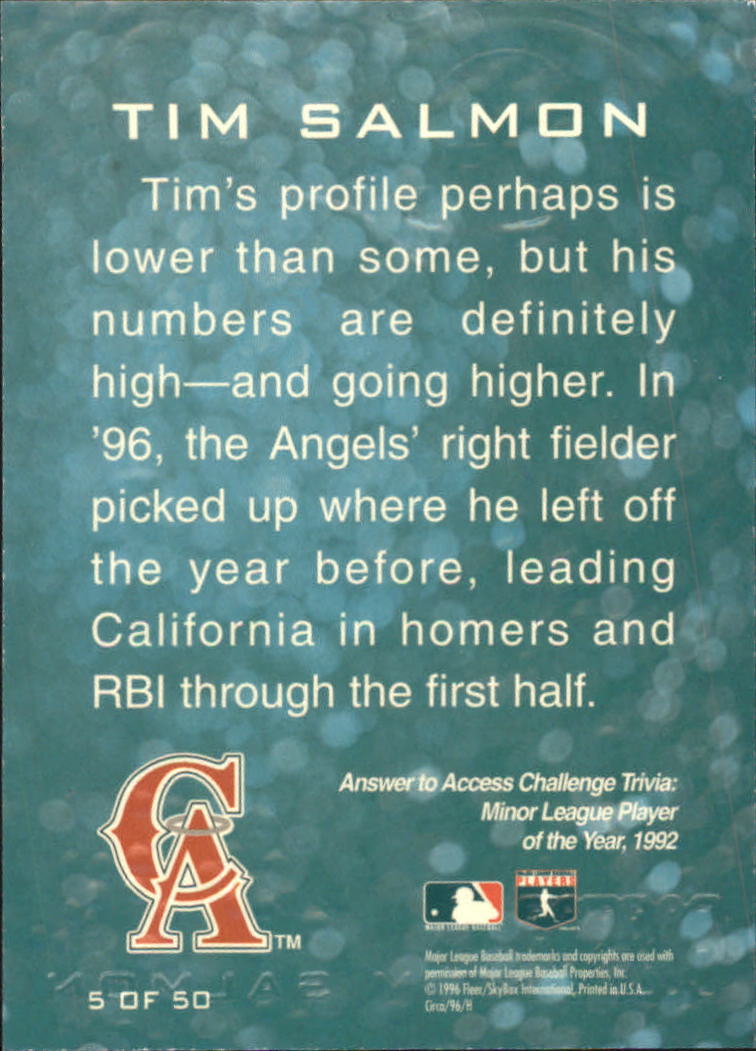 1996 Circa Boss #5 Tim Salmon back image