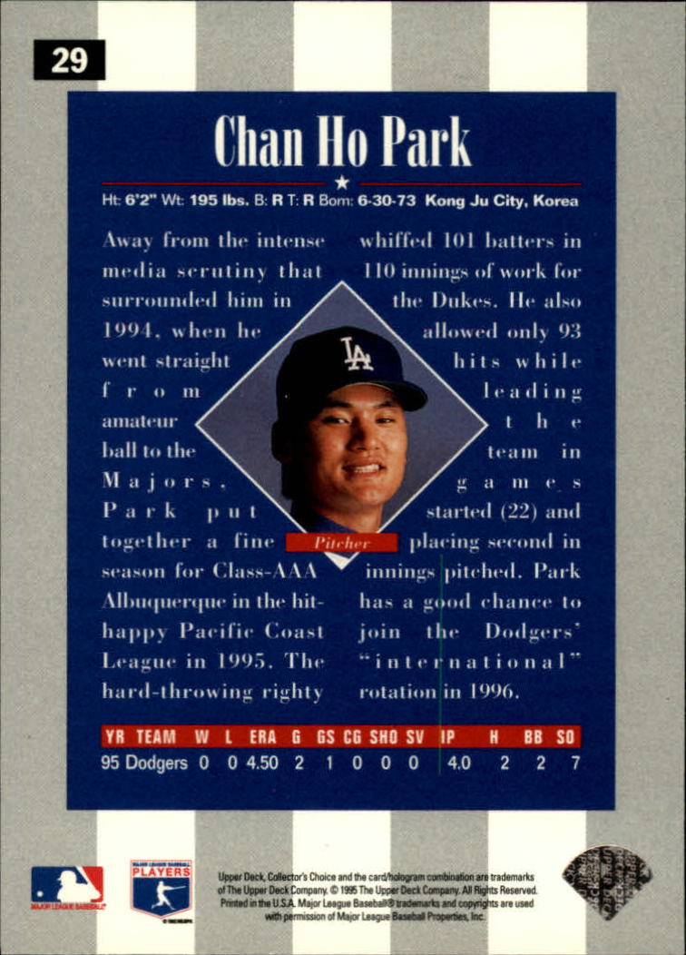 1996 Collector's Choice #29 Chan Ho Park back image