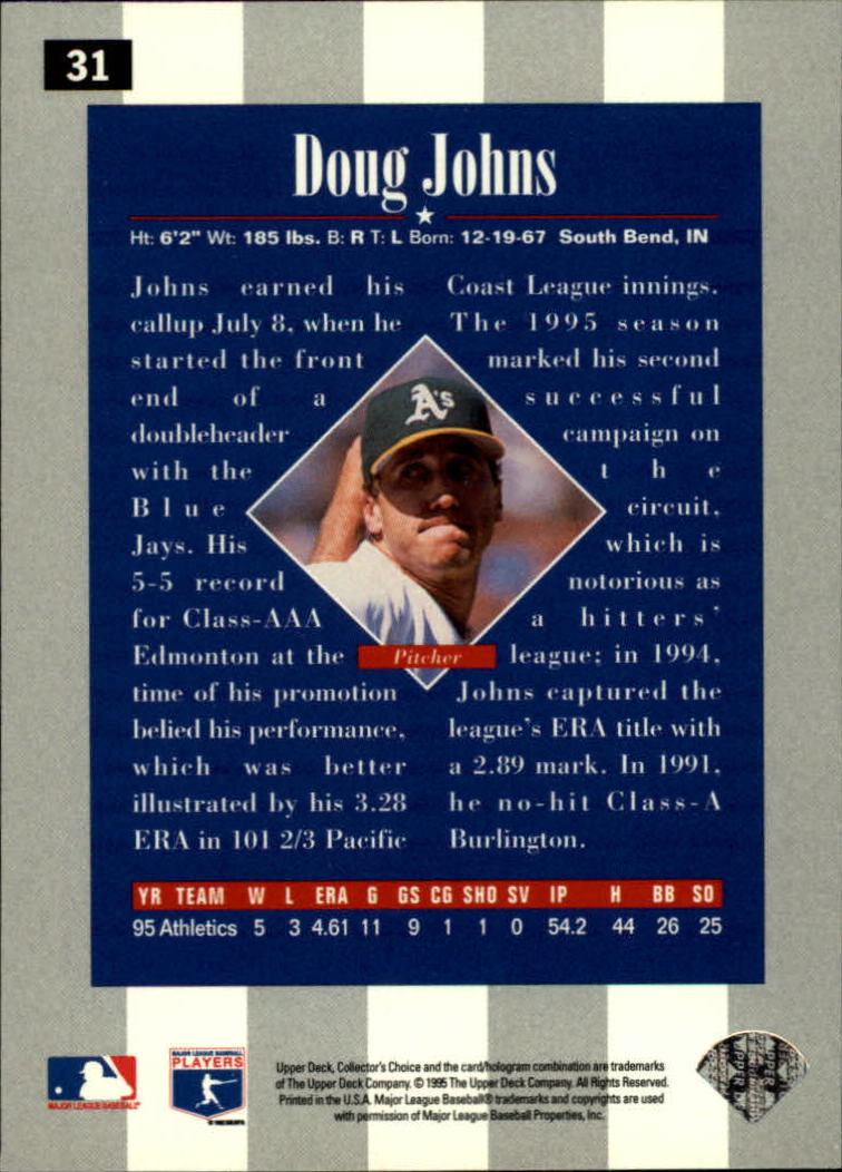 1996 Collector's Choice #31 Doug Johns back image