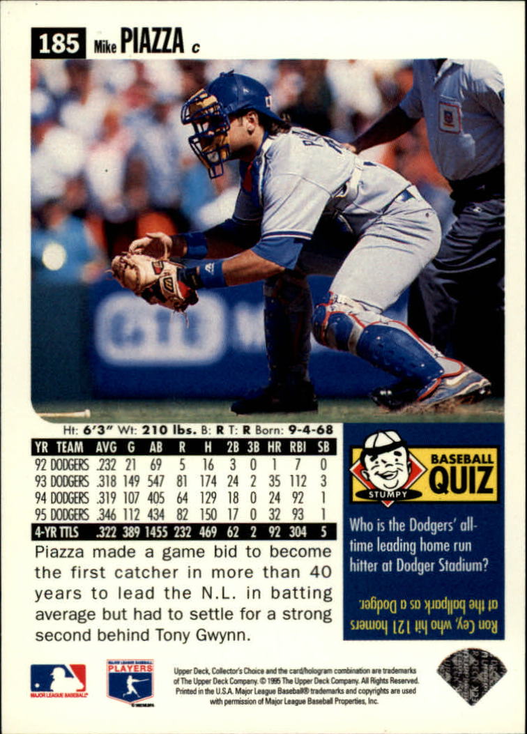 1996 Collector's Choice #185 Mike Piazza back image