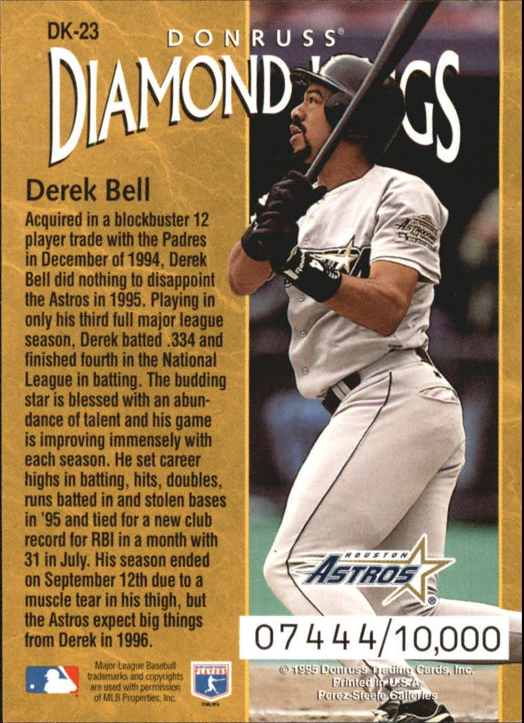 1996 Donruss Diamond Kings #23 Derek Bell back image