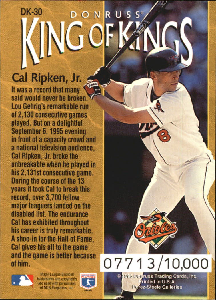1996 Donruss Diamond Kings #30 Cal Ripken back image