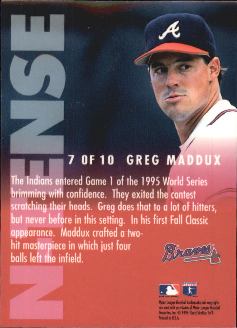 1996 Emotion-XL N-Tense #7 Greg Maddux back image