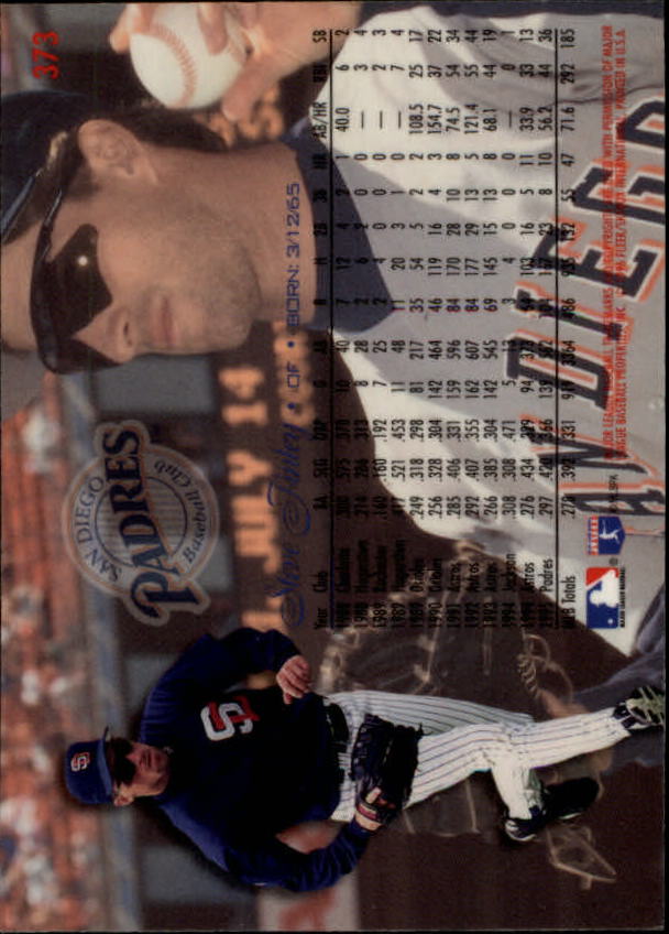 1996 Flair #373 Steve Finley back image