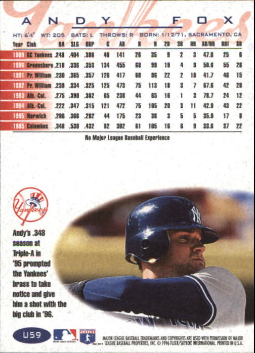 1996 Fleer Update Baseball (Pick From List) - Picture 25 of 91