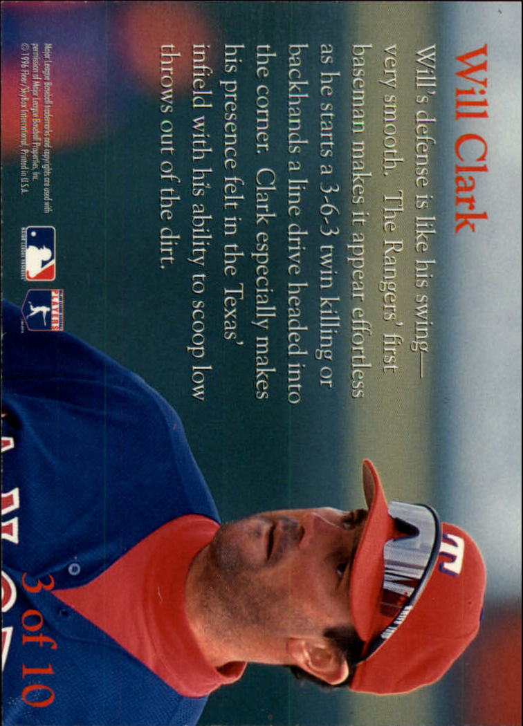 1996 Fleer Update Smooth Leather #3 Will Clark back image