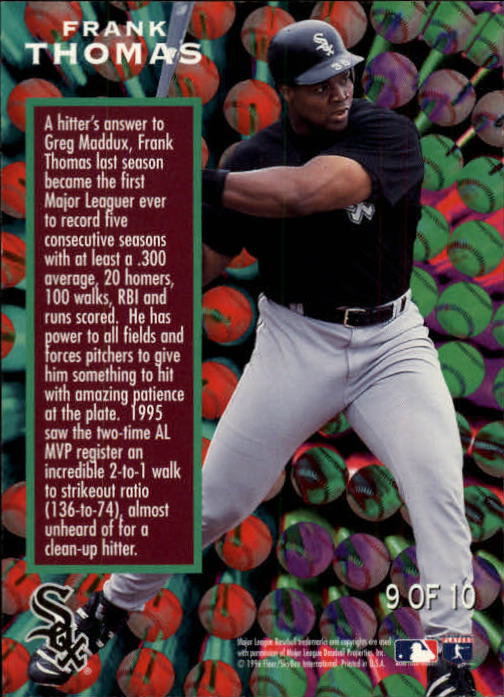 1996 Fleer Update Soaring Stars #9 Frank Thomas back image