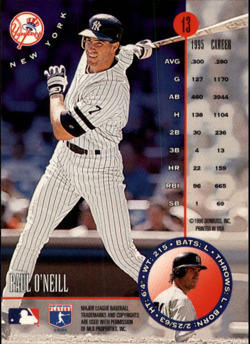 1996 Leaf Baseball "Main Set" Cards #1 to #220 - Picture 27 of 441