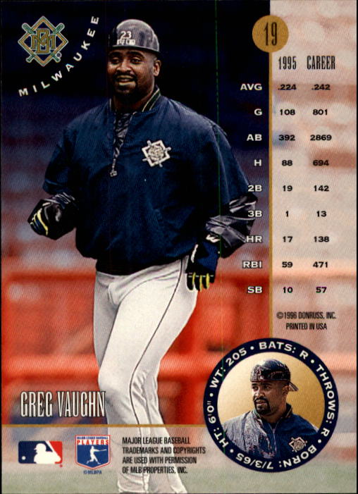 1996 Leaf Baseball "Main Set" Cards #1 to #220 - Picture 39 of 441