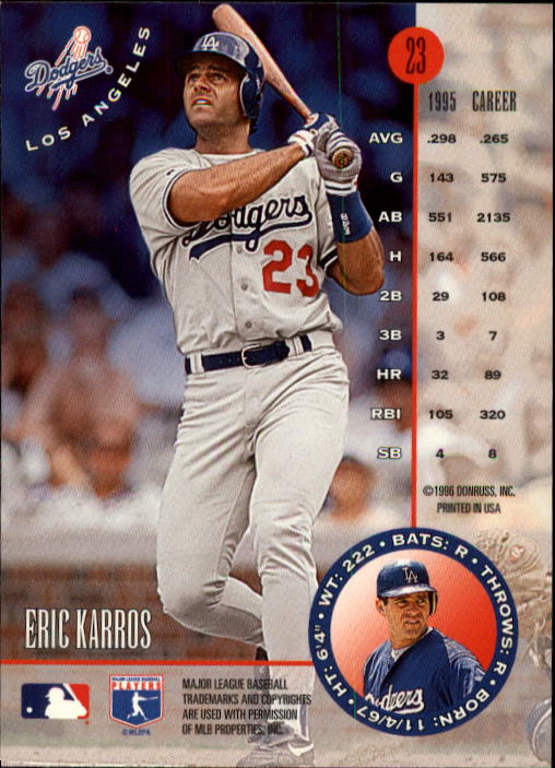 1996 Leaf Baseball "Main Set" Cards #1 to #220 - Picture 47 of 441