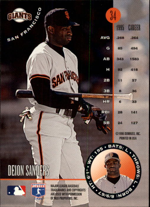 1996 Leaf Baseball "Main Set" Cards #1 to #220 - Picture 69 of 441