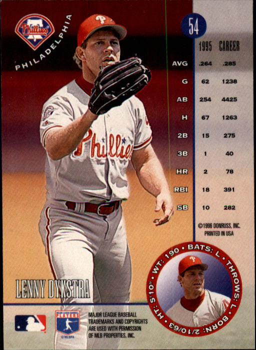 1996 Leaf Baseball "Main Set" Cards #1 to #220 - Picture 109 of 441