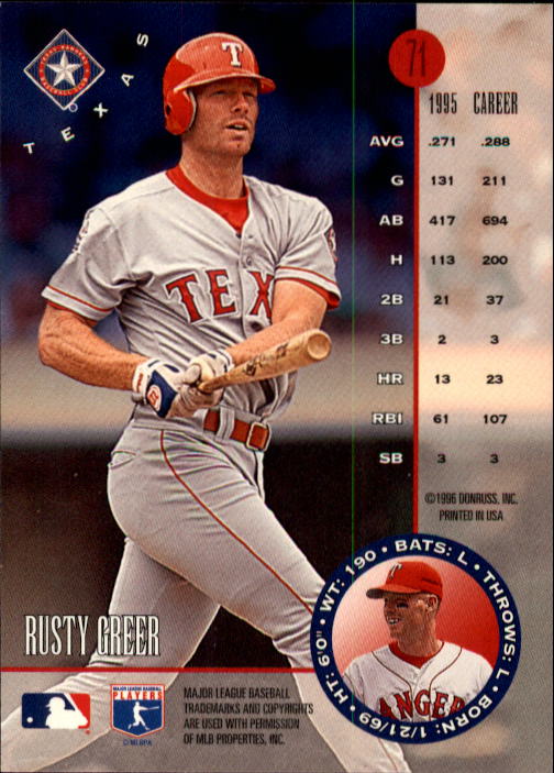 1996 Leaf Baseball "Main Set" Cards #1 to #220 - Picture 143 of 441