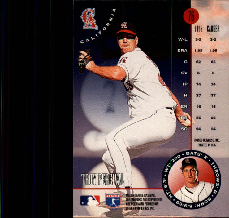 1996 Leaf Baseball "Main Set" Cards #1 to #220 - Picture 153 of 441