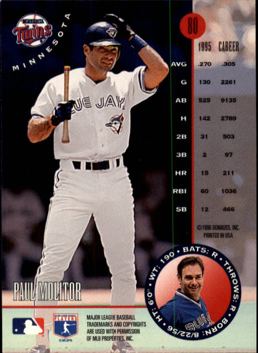 1996 Leaf Baseball "Main Set" Cards #1 to #220 - Picture 161 of 441